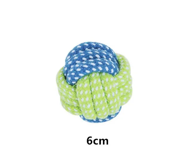 Cotton Rope Dog Toy Ball - Interactive Toothbrush Chew Toy for All Sizes