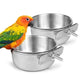 Stainless Steel Bird Food Bowl - Parrot Water Cup with Clamp Holder