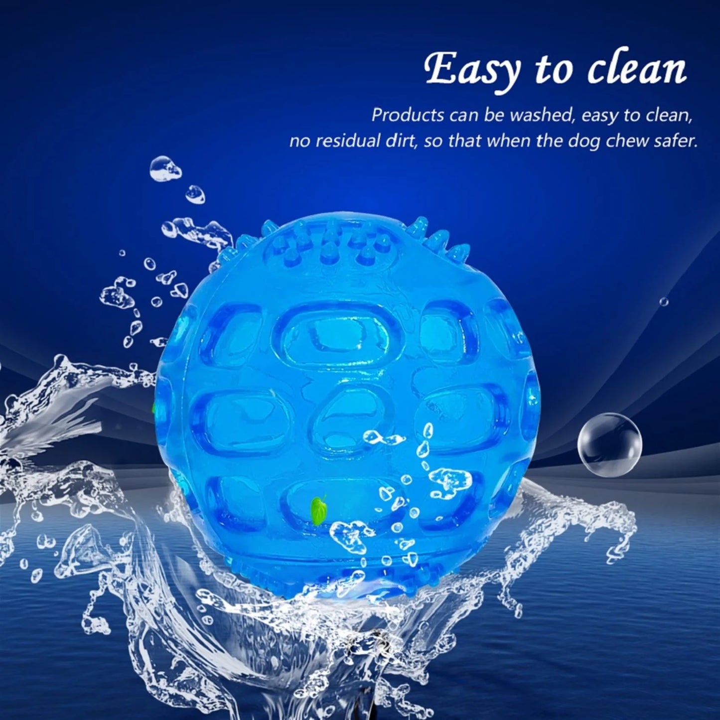 Squeaky Dog Chew Ball - Waterproof Bite-Resistant Tooth Cleaning Toy