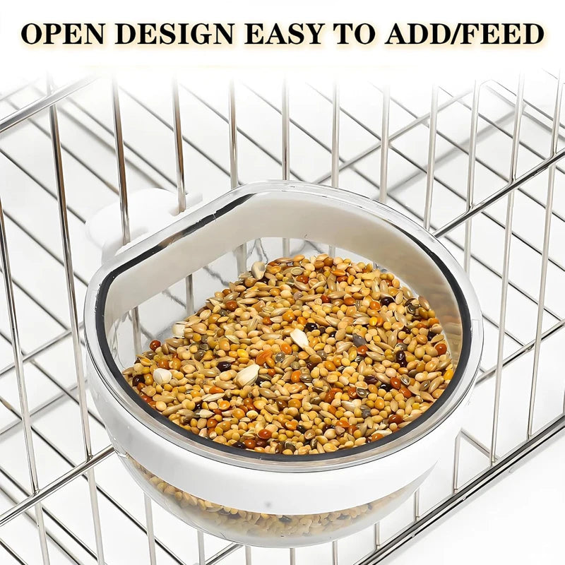 Detachable Transparent Bird Feeding Bowl - Hanging Seed & Water Cup