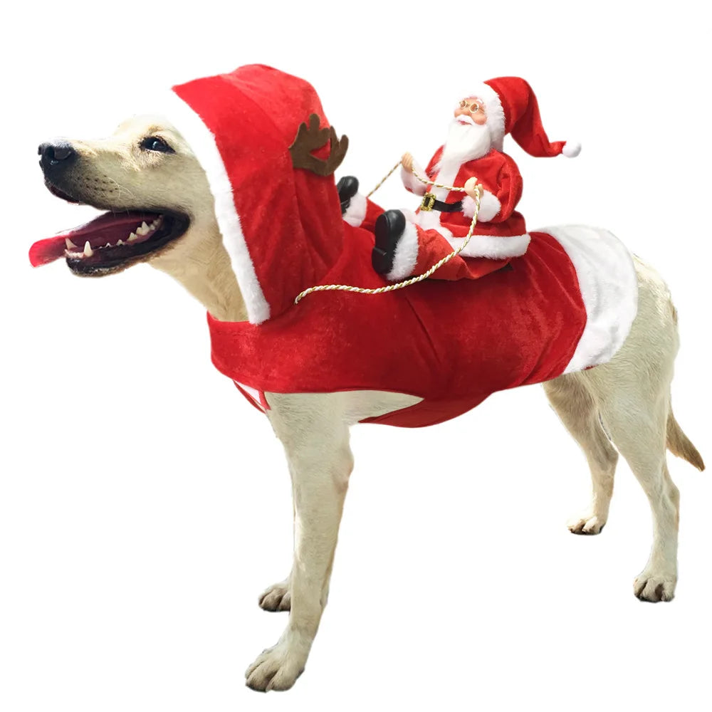 Christmas Santa Claus Pet Costume - Warm Fleece Holiday Outfit