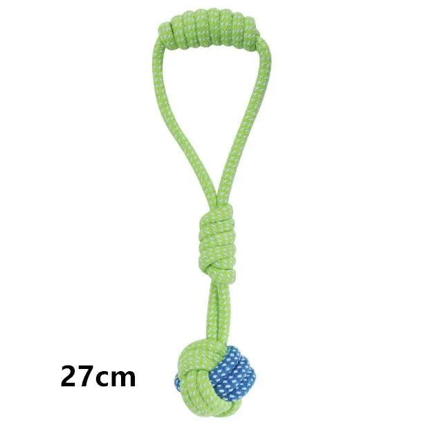 Cotton Rope Dog Toy Ball - Interactive Toothbrush Chew Toy for All Sizes