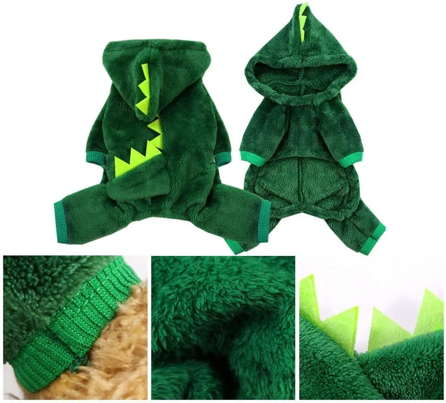 Dinosaur Costume for Cats & Dogs - Funny Fleece Halloween Hoodie