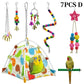 Colorful Wooden Parrot Swing with Bell - Cockatiel Training & Play Toy
