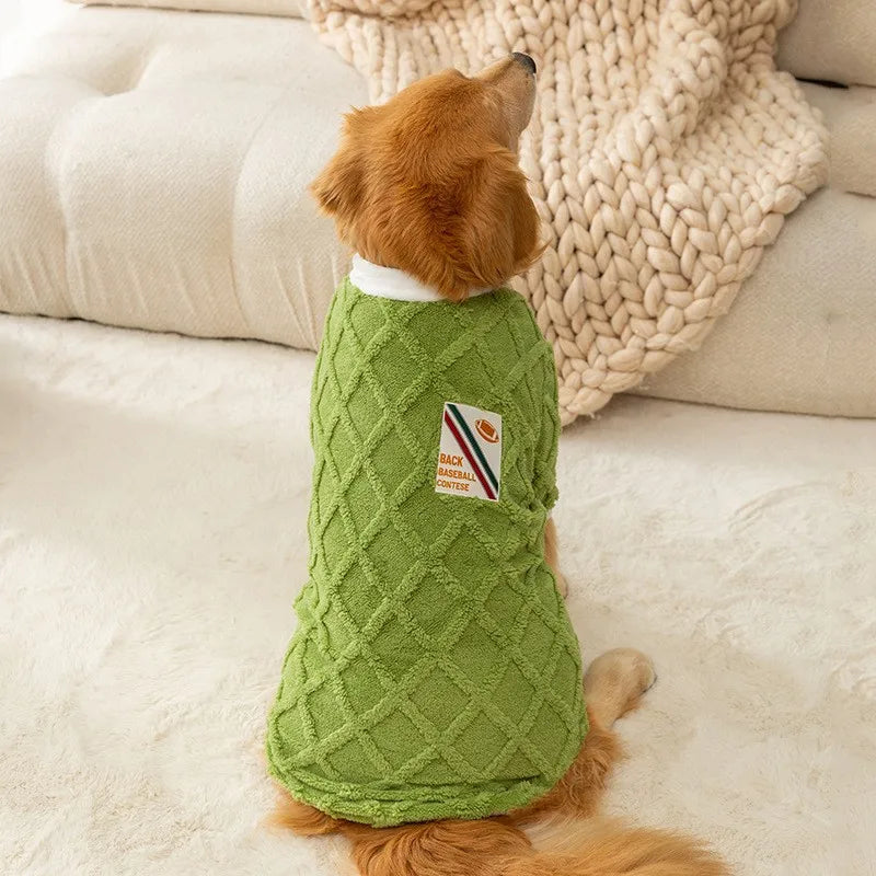 Fleece Dog Hoodie - Soft Warm Vest for Large Dogs (Golden Retriever, Labrador)