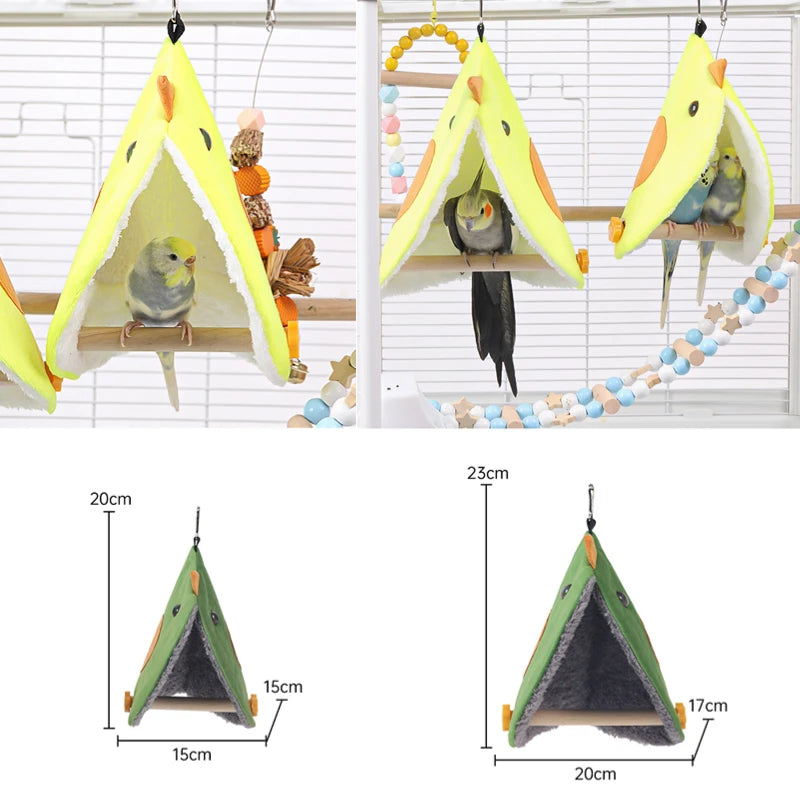 Soft Plush Bird Hammock - Cozy Hanging Nest for Parrots & Parakeets