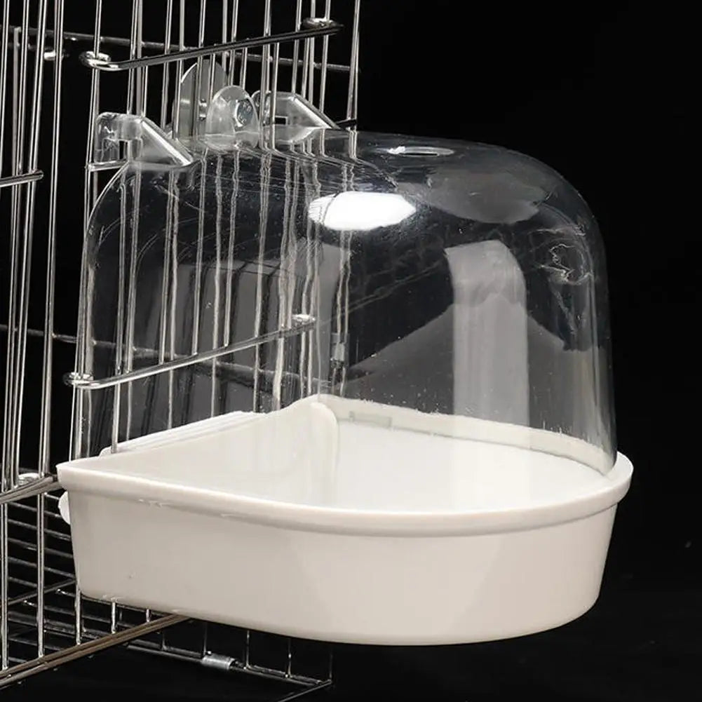 Hanging Bird Bath for Parrots - Waterproof External Cage Bathtub
