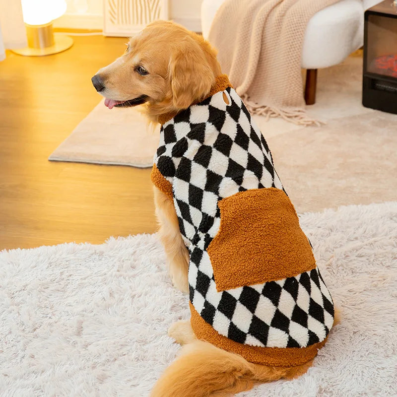Fleece Dog Hoodie - Soft Warm Vest for Large Dogs (Golden Retriever, Labrador)