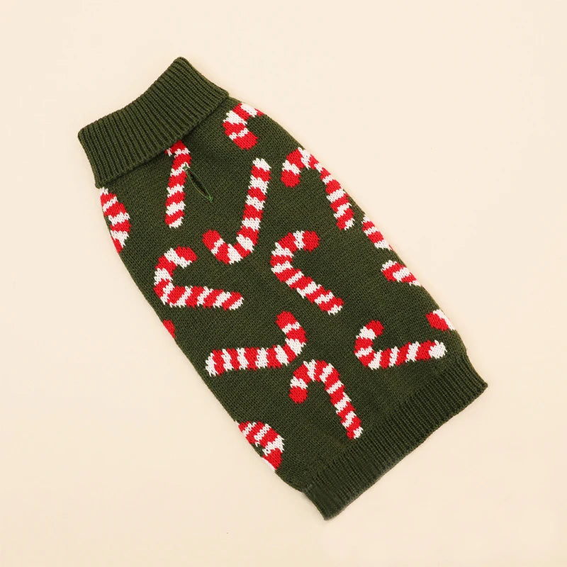 Christmas Dog Sweater - Knit Turtleneck Pullover for Small Dogs & Cats