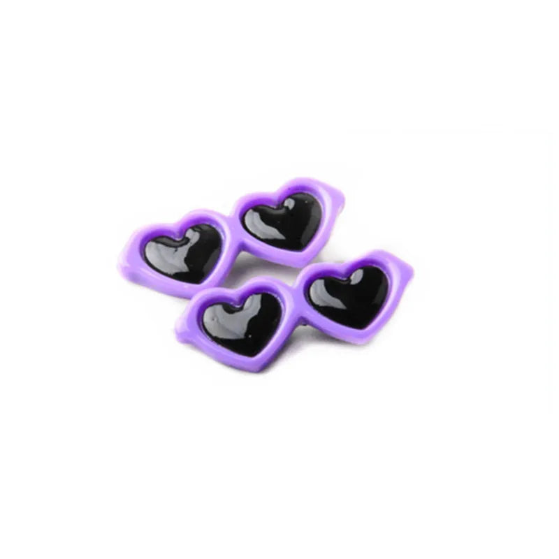 Heart Sunglasses Pet Hair Clips - Decorative Bow Hairpins for Dogs & Cats