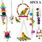 Colorful Wooden Parrot Swing with Bell - Cockatiel Training & Play Toy