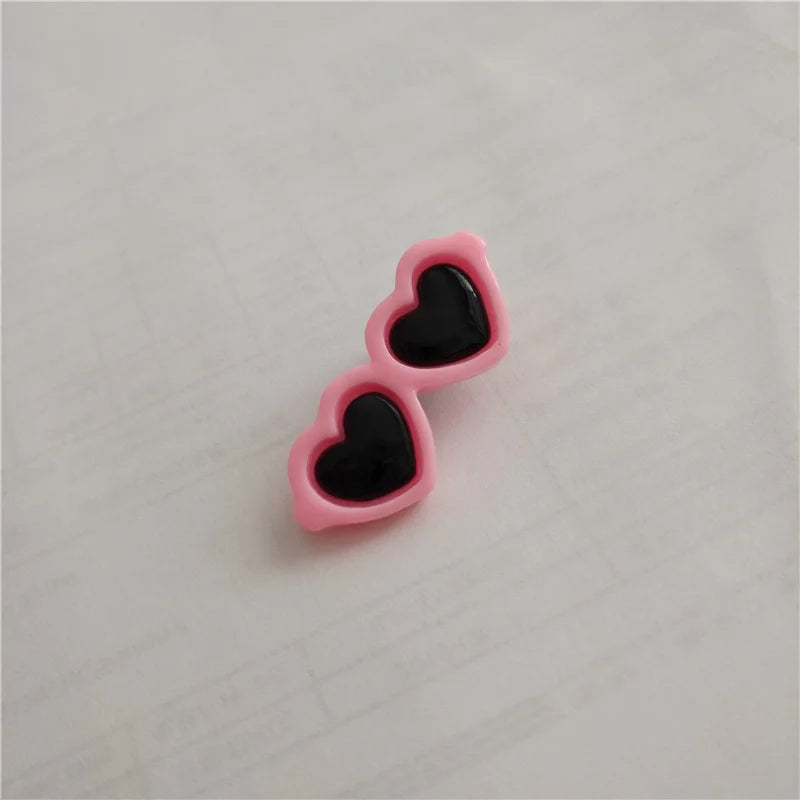 Heart Sunglasses Pet Hair Clips - Decorative Bow Hairpins for Dogs & Cats