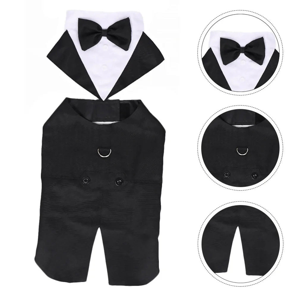Formal Dog Tuxedo - Wedding Suit with Bow Tie for Small & Large Dogs