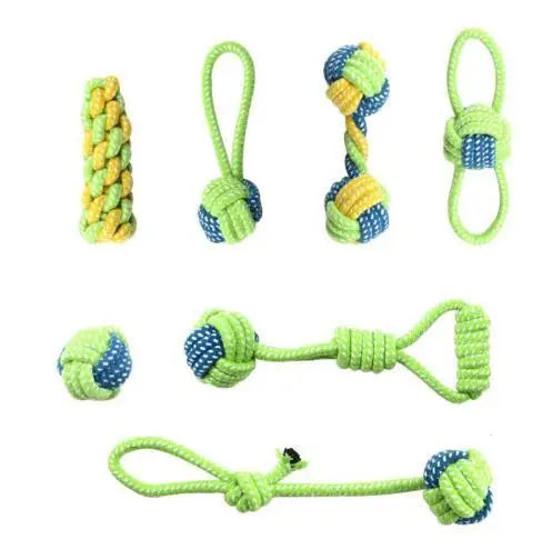 Cotton Rope Dog Toy Ball - Interactive Toothbrush Chew Toy for All Sizes