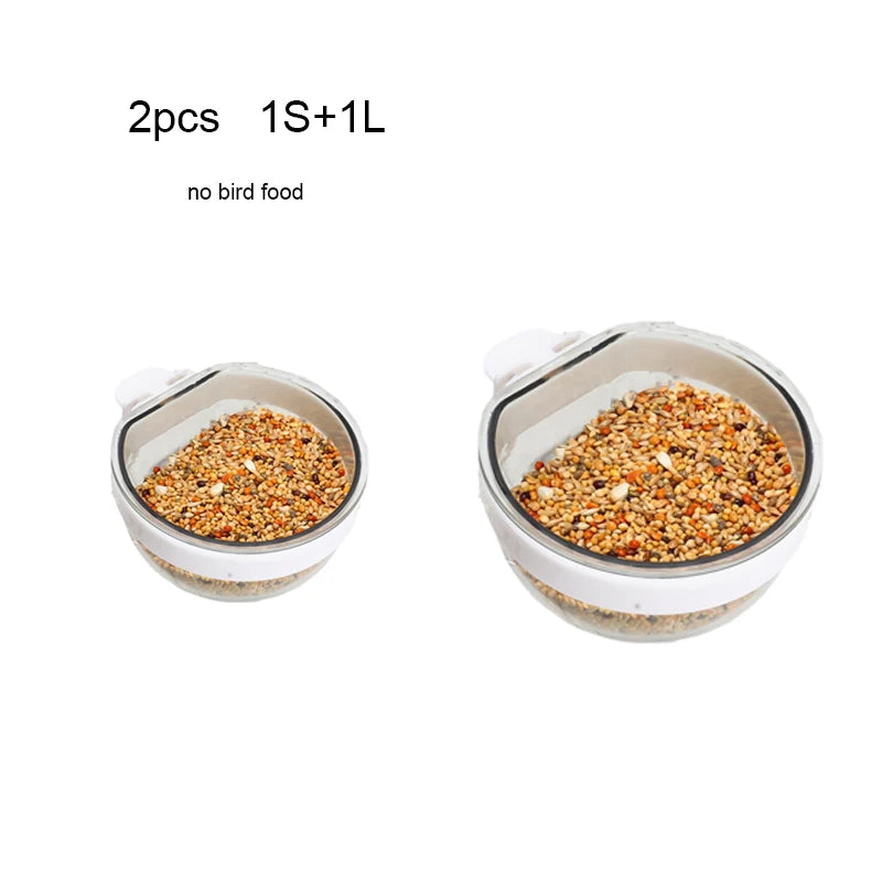 Detachable Transparent Bird Feeding Bowl - Hanging Seed & Water Cup