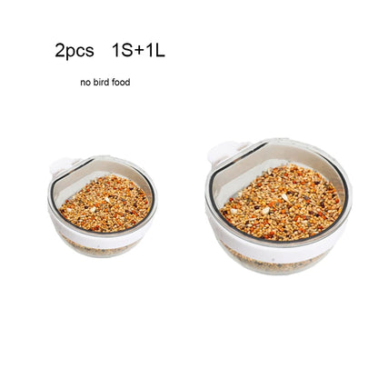 Detachable Transparent Bird Feeding Bowl - Hanging Seed & Water Cup