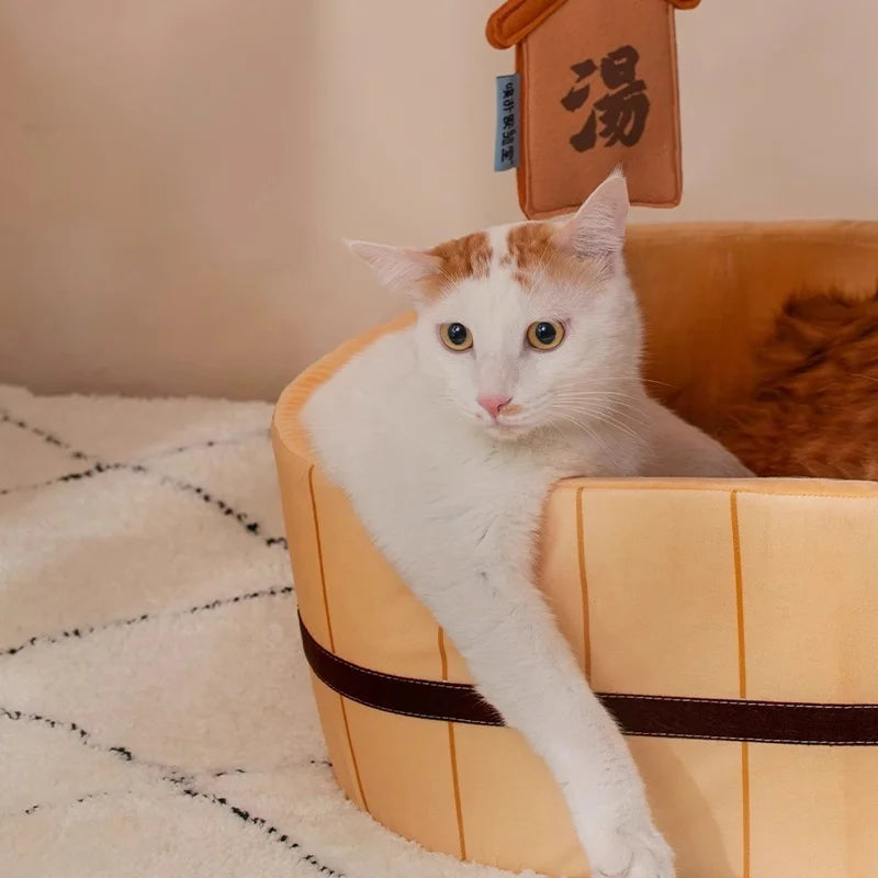 Japanese style hot spring pool, cat bed, bathtub shape, dog house, detachable anti fouling cat nest mat