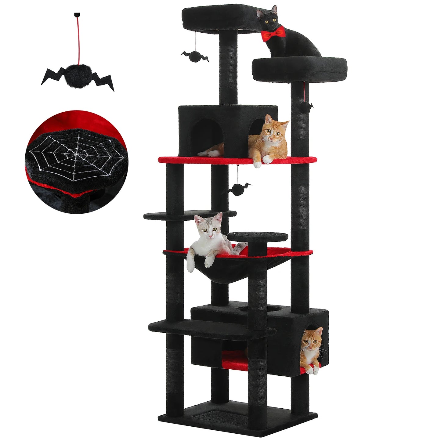 Large Multi-Level Cat Tree Tower - Sisal Scratching Posts & Hammock