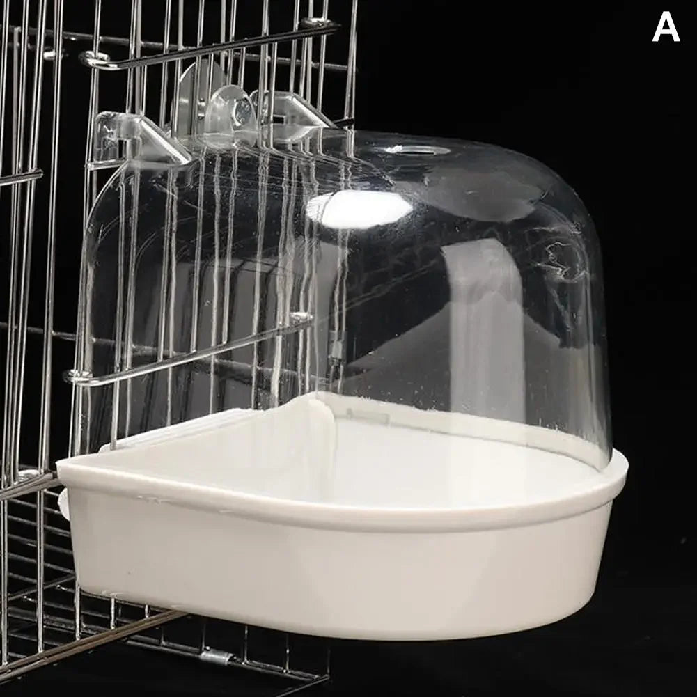 Hanging Bird Bath for Parrots - Waterproof External Cage Bathtub