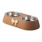 Double Pet Food Bowl with Bow Tie Design - Dog & Cat Feeding Station
