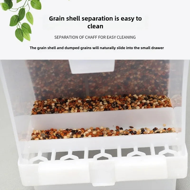 Anti-Splash Automatic Bird Feeder - Dust-Free Dispenser for Parakeets