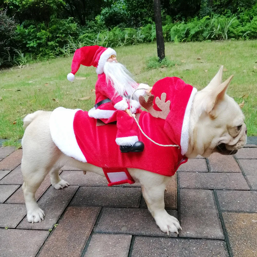 Christmas Santa Claus Pet Costume - Warm Fleece Holiday Outfit