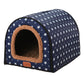 Warm Foldable Dog House with Star Print - Comfortable Kennel Mat