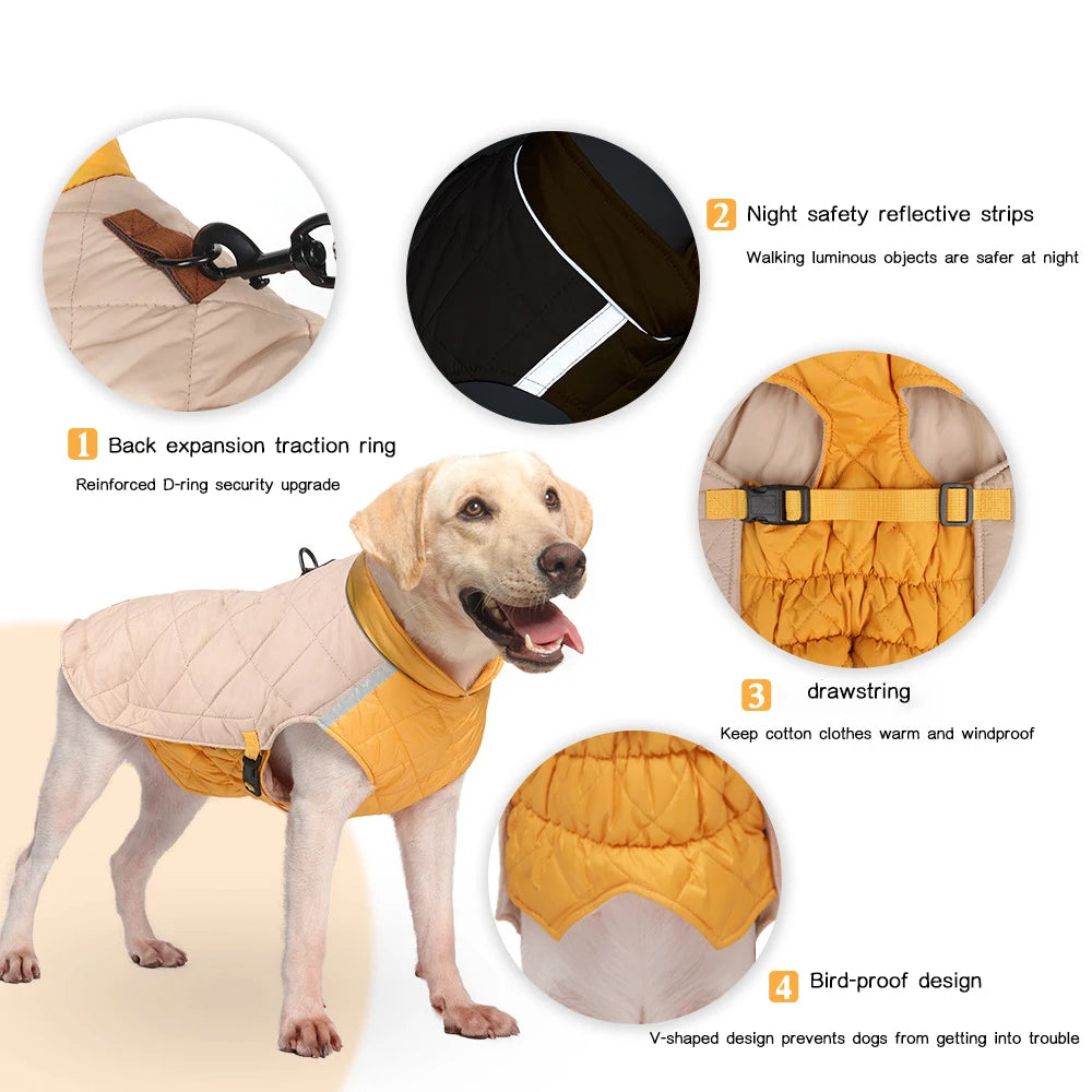 Waterproof Dog Vest - Padded Winter Jacket for Small & Large Dogs