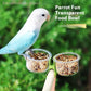 Parrot Food Bowl with Clip - Small Bird Feeder Water Cup & Bracket