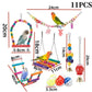 Colorful Wooden Parrot Swing with Bell - Cockatiel Training & Play Toy