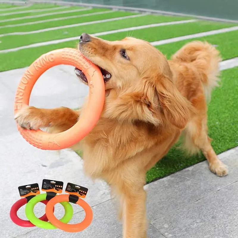 EVA Flying Disc Dog Toy - Interactive Training Ring Puller