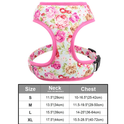 Floral Dog Harness & Leash Set - Adjustable Forest Print for All Dog Sizes