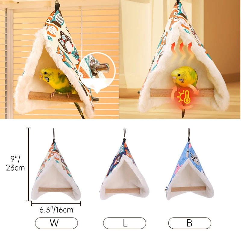 Soft Plush Bird Hammock - Cozy Hanging Nest for Parrots & Parakeets