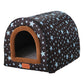 Warm Foldable Dog House with Star Print - Comfortable Kennel Mat