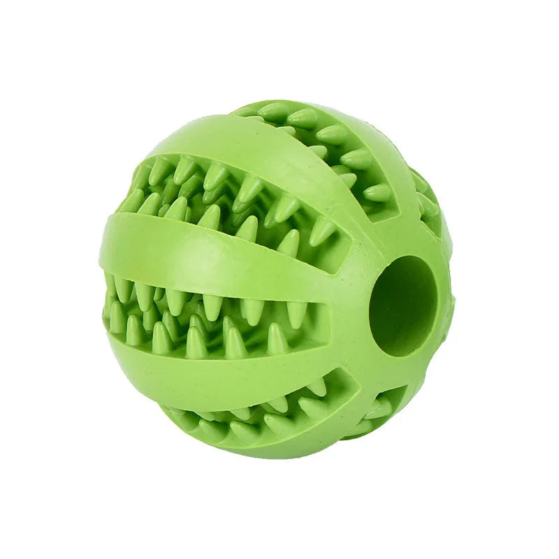 Interactive Rubber Dog Ball - Tooth Cleaning Treat Feeder Toy