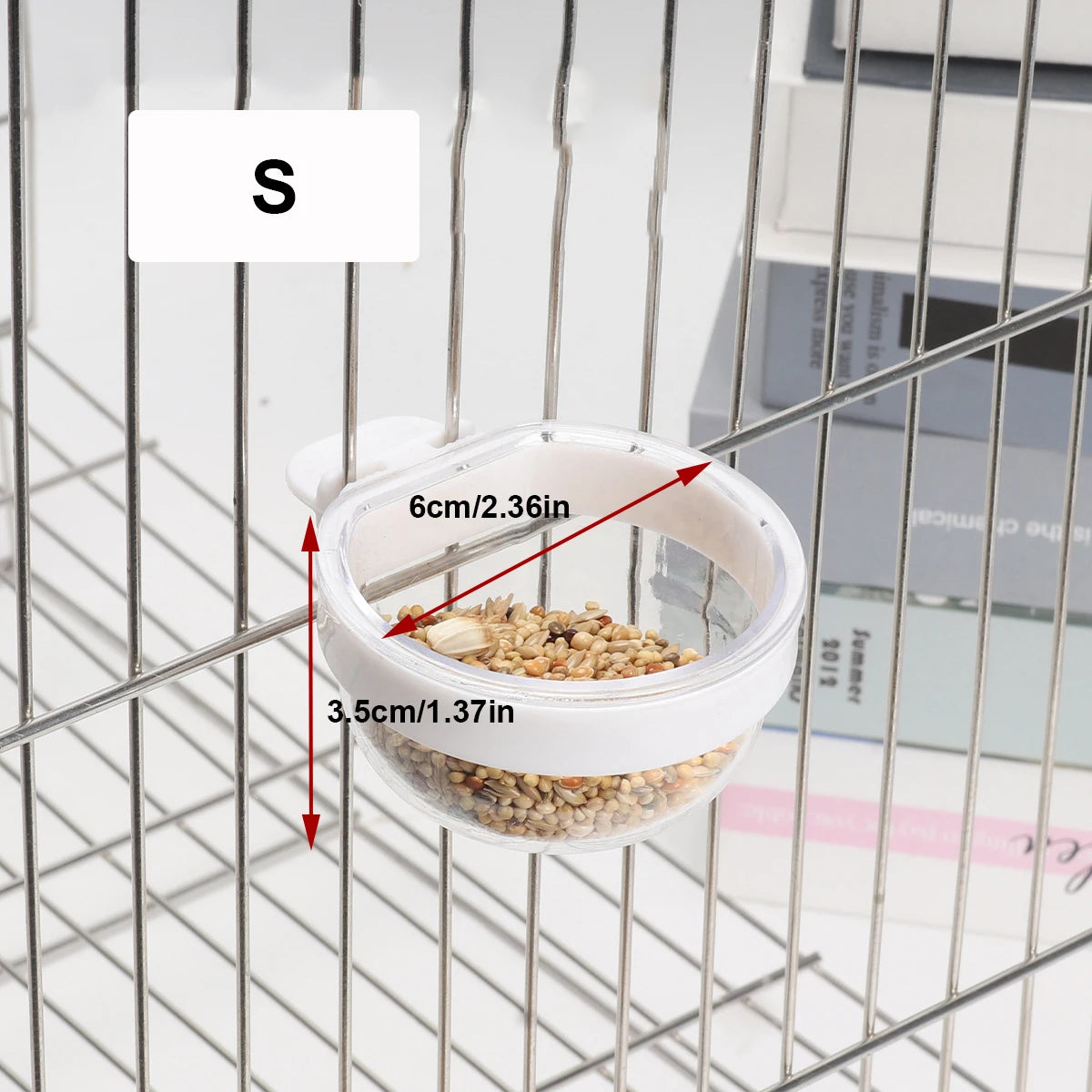 Detachable Transparent Bird Feeding Bowl - Hanging Seed & Water Cup