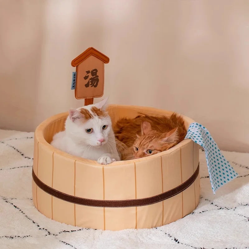 Japanese style hot spring pool, cat bed, bathtub shape, dog house, detachable anti fouling cat nest mat