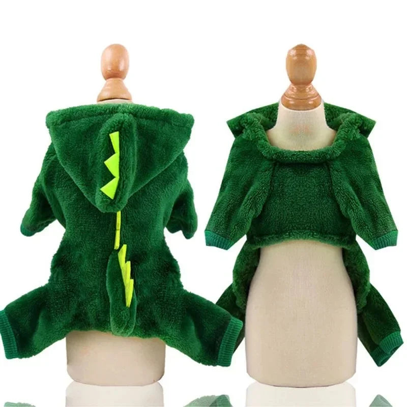 Dinosaur Costume for Cats & Dogs - Funny Fleece Halloween Hoodie